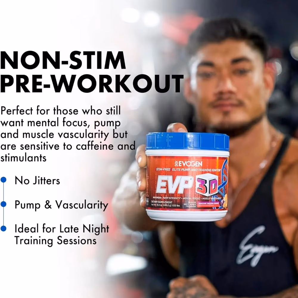 Evogen EVP 3D Non-Stim Pre-Workout 465g – Smashin Passion Orange 2