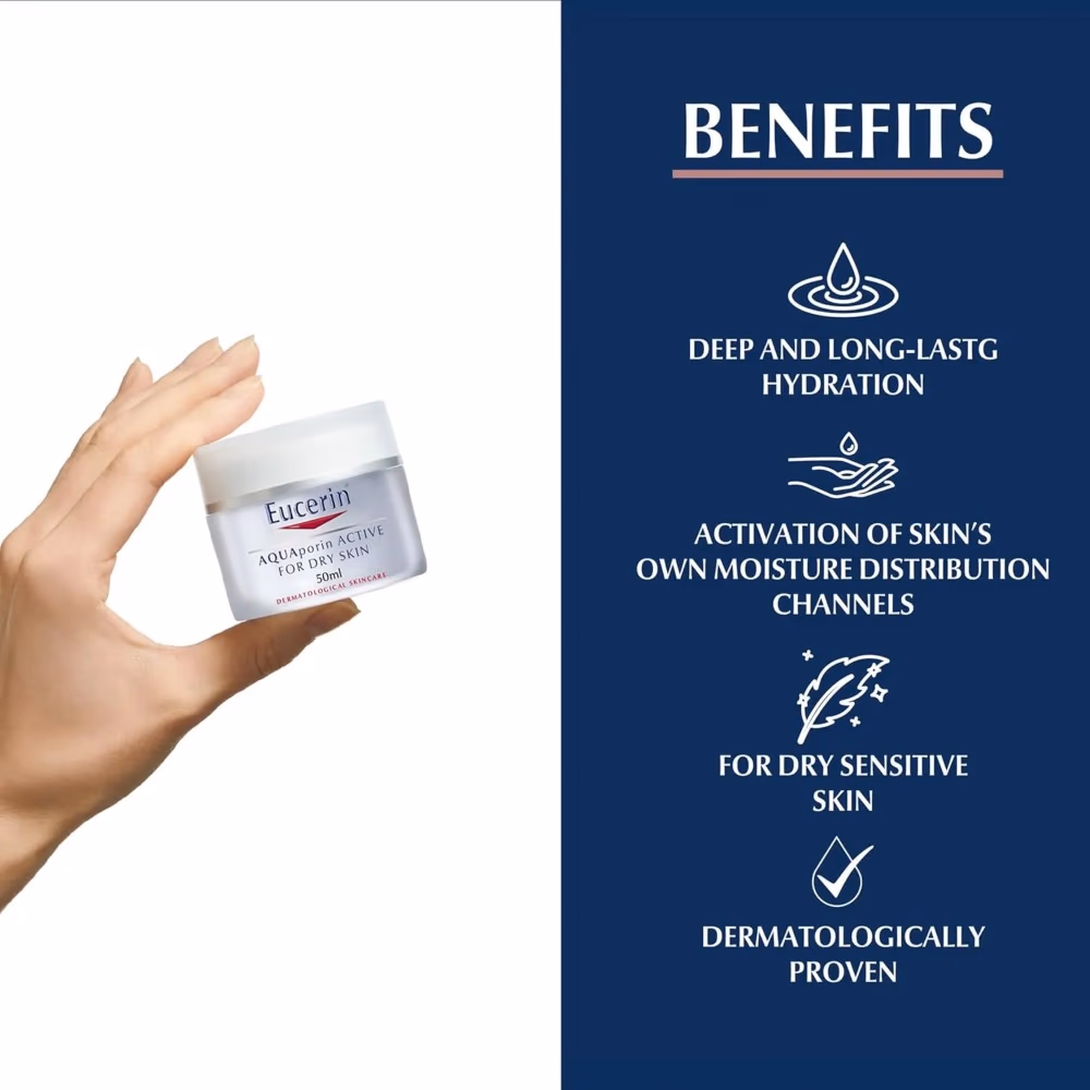 Eucerin Aquaporin Active Light Cream – Intense Hydration for Normal to Combination Skin - 50ml 3