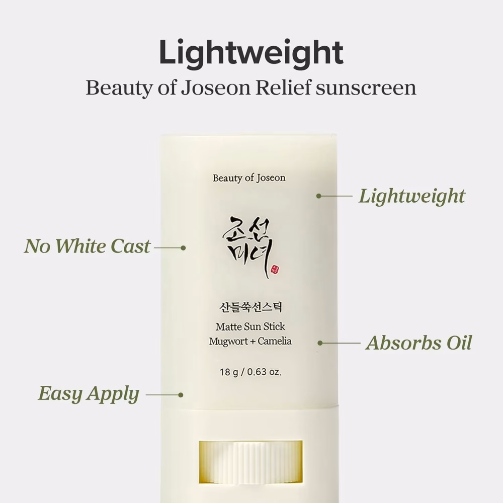 Beauty Of Joseon Mugwort & Camellia Sun Stick SPF 50 - 18g Non-Greasy Sun Stick With Mugwort And Camellia To Calm, Nourish, And Protect Skin. 5