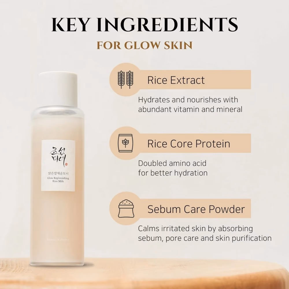 Beauty of Joseon Glow Replenishing Rice Milk 150ml - Light, hydrating milk with rice extract to nourish, brighten, and restore skin’s glow. 4
