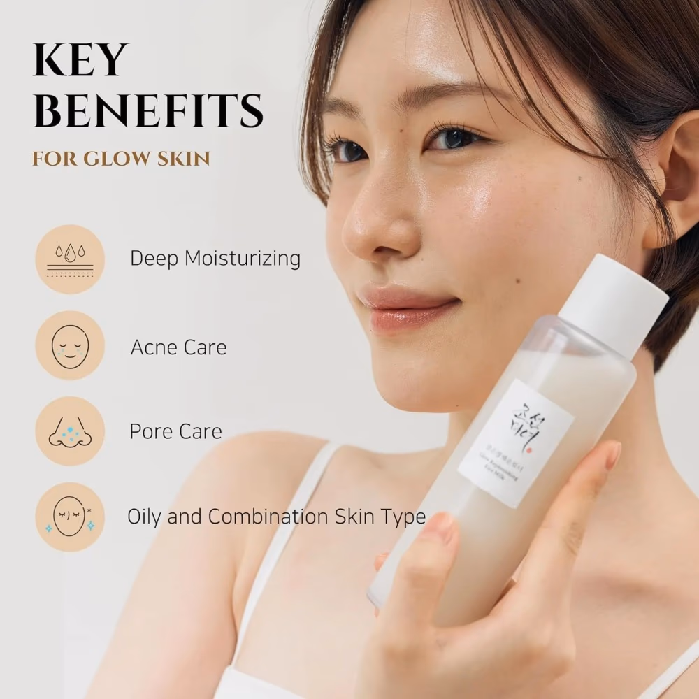 Beauty of Joseon Glow Replenishing Rice Milk 150ml - Light, hydrating milk with rice extract to nourish, brighten, and restore skin’s glow. 3
