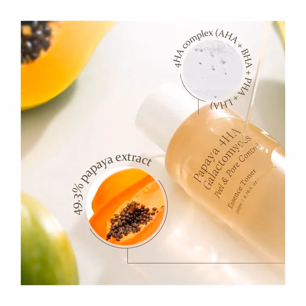 Trimay Dual Essence Toner Papaya 4HA 200ml – Exfoliating, Brightening Toner-Essence With Papaya Enzymes and 4 Types of Hyaluronic Acid To Smooth, Hydrate, and Revitalize Skin. 2