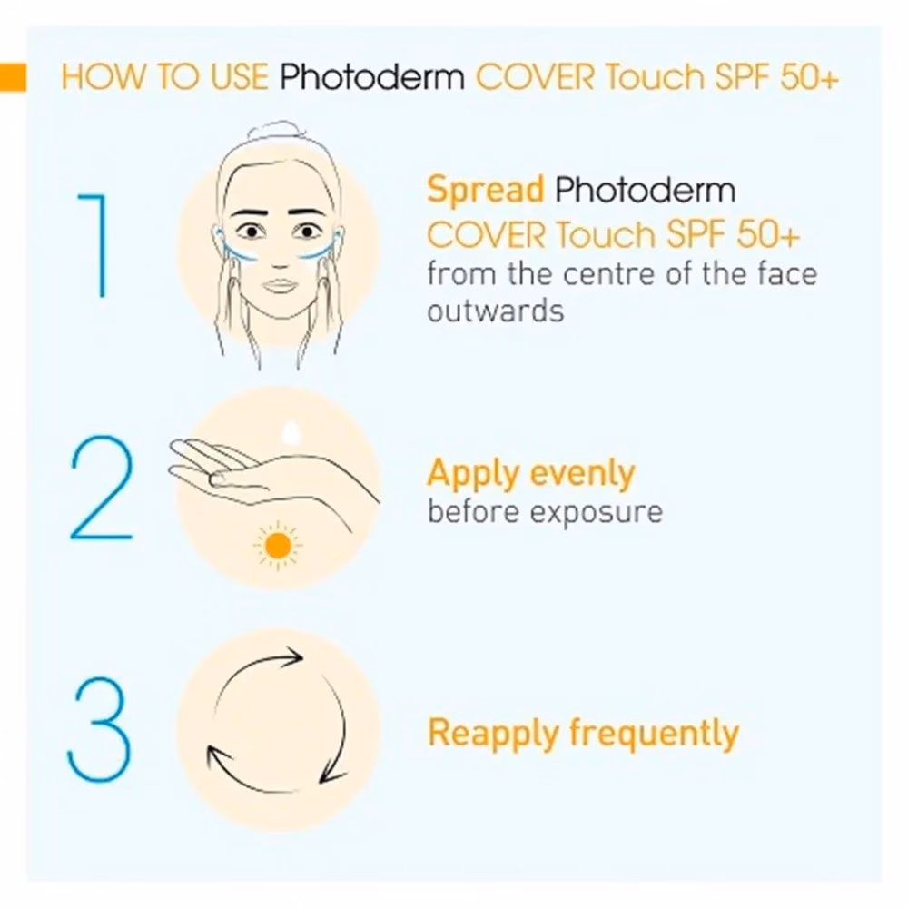 Bioderma Photoderm Cover Touch Mineral Sunscreen SPF 50+ 40g | Tinted Mineral Sunblock for Sensitive & Acne-Prone Skin | Mattifying High Protection 5
