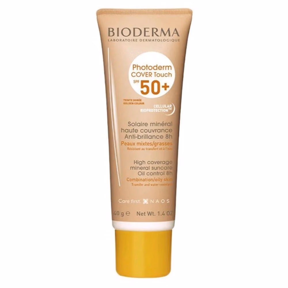 Bioderma Photoderm Cover Touch Mineral Sunscreen SPF 50+ 40g | Tinted Mineral Sunblock for Sensitive & Acne-Prone Skin | Mattifying High Protection 2