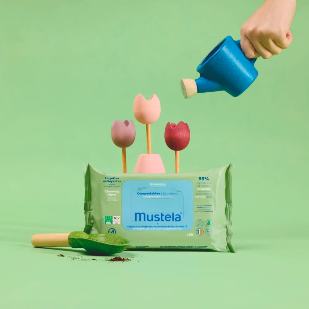 Mustela Cleansing Wipes Plant Origin 60 wipes | Gentle Baby Wipes with Plant-Based Fibers | Biodegradable & Hypoallergenic 3