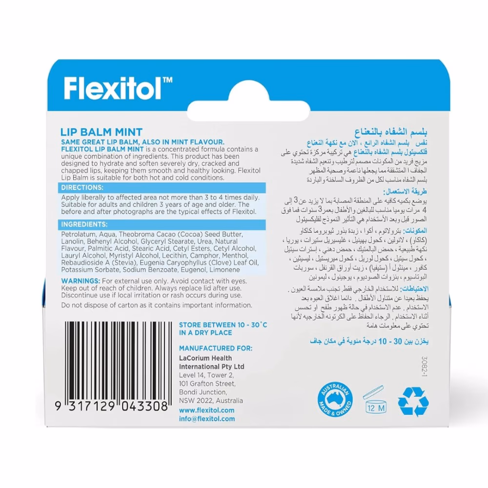 Flexitol Lip Balm Mint 10g 2