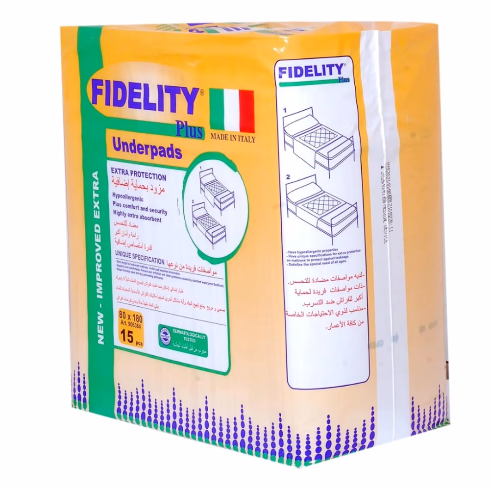 Fidelity Plus Underpads – 80x180 cm (15 Pieces) 2