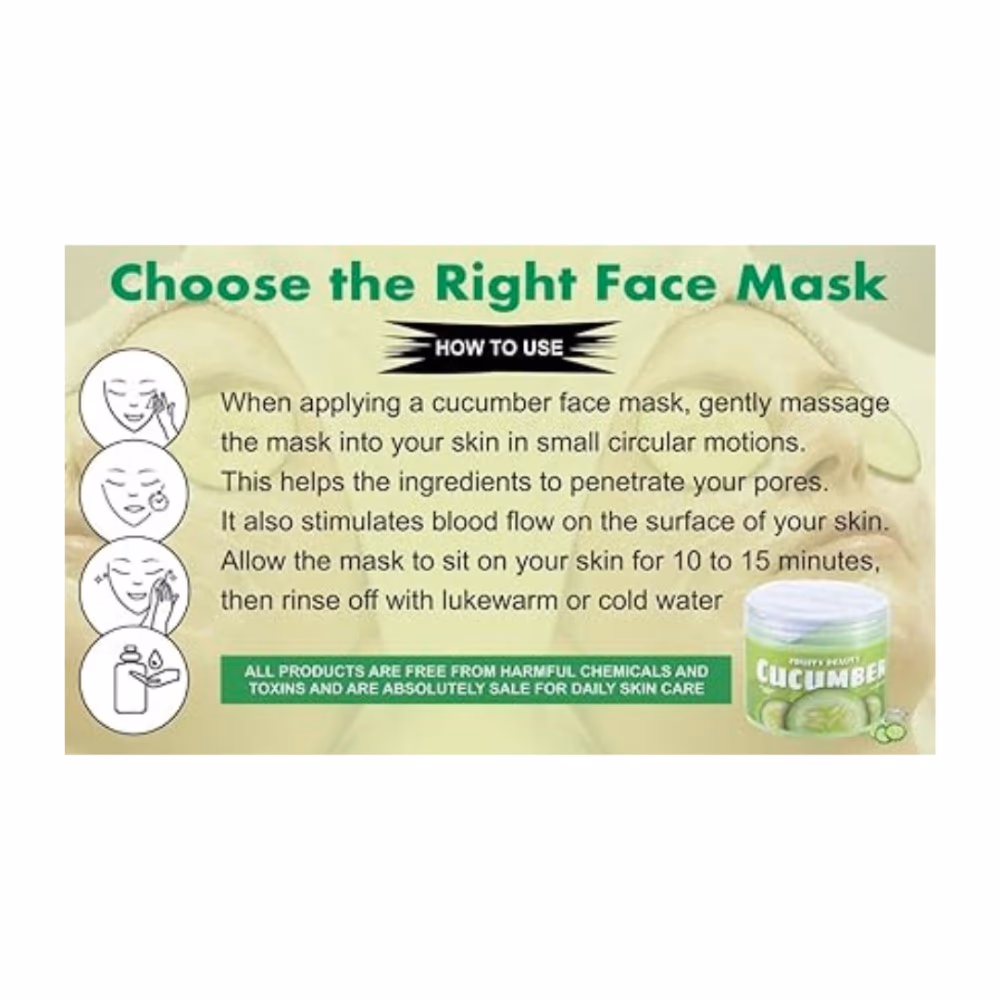 Fruity Beauty Cucumber Face and Body Mask 521ml 4