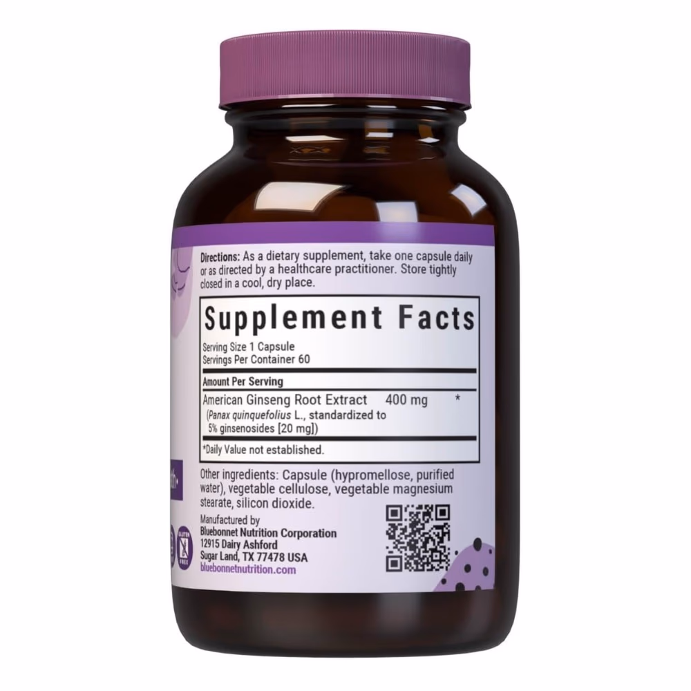 Bluebonnet American Ginseng Root Extract 60 Veg Capsules 2