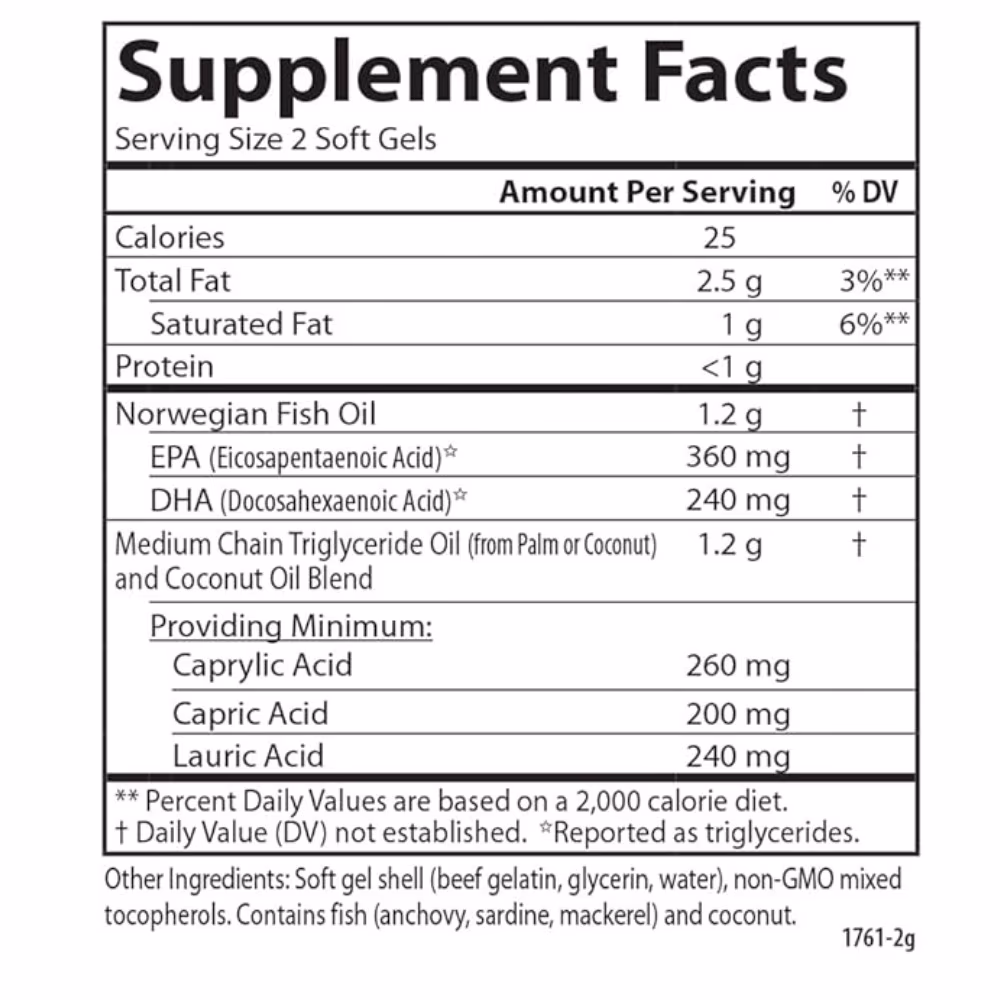 Carlson MCT Omega 3 Offer Pack 120 Softgels 3