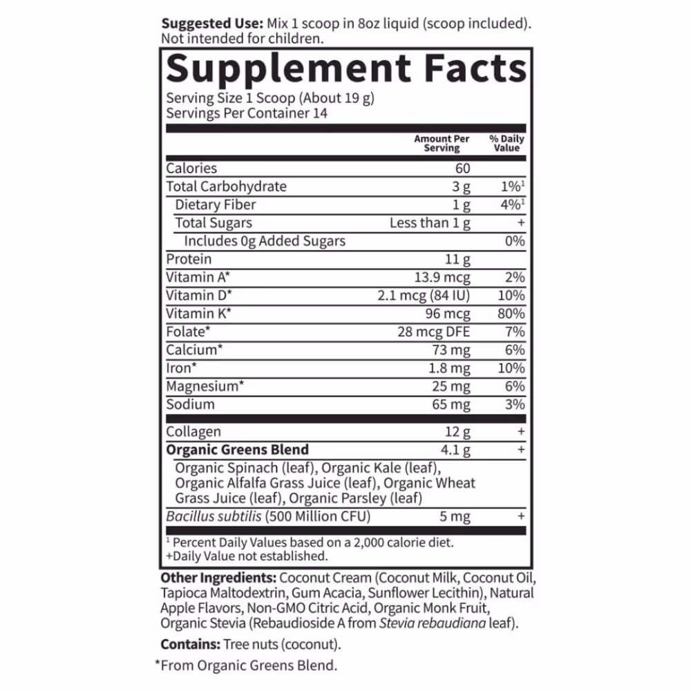 Garden of Life Collagen Greens Beauty 266g Apple 2