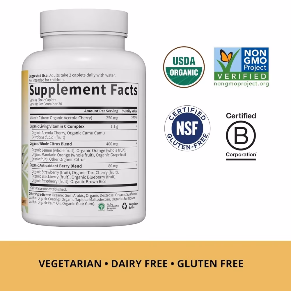 Garden of Life Living Vitamin C 60 Vegetarian Caplets 2