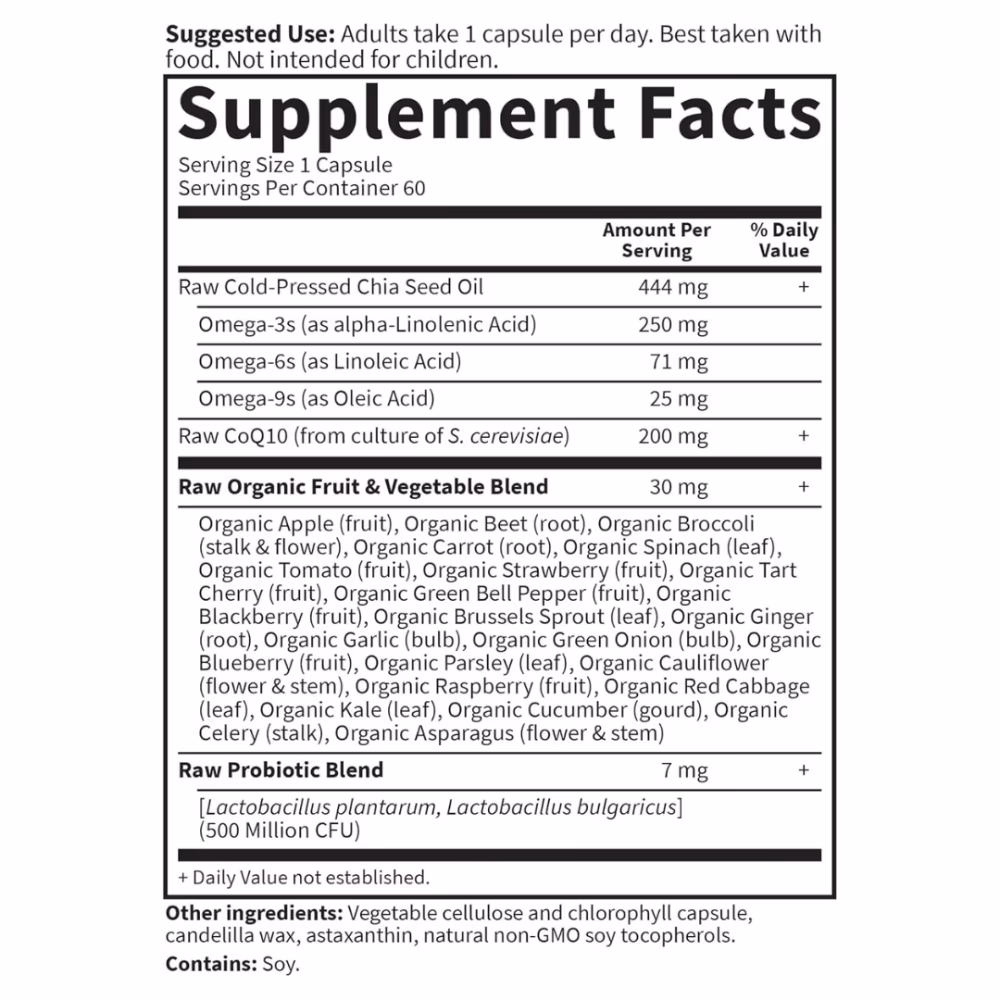 Garden of Life Raw CoQ10 200mg 60 Vegan Capsules 2