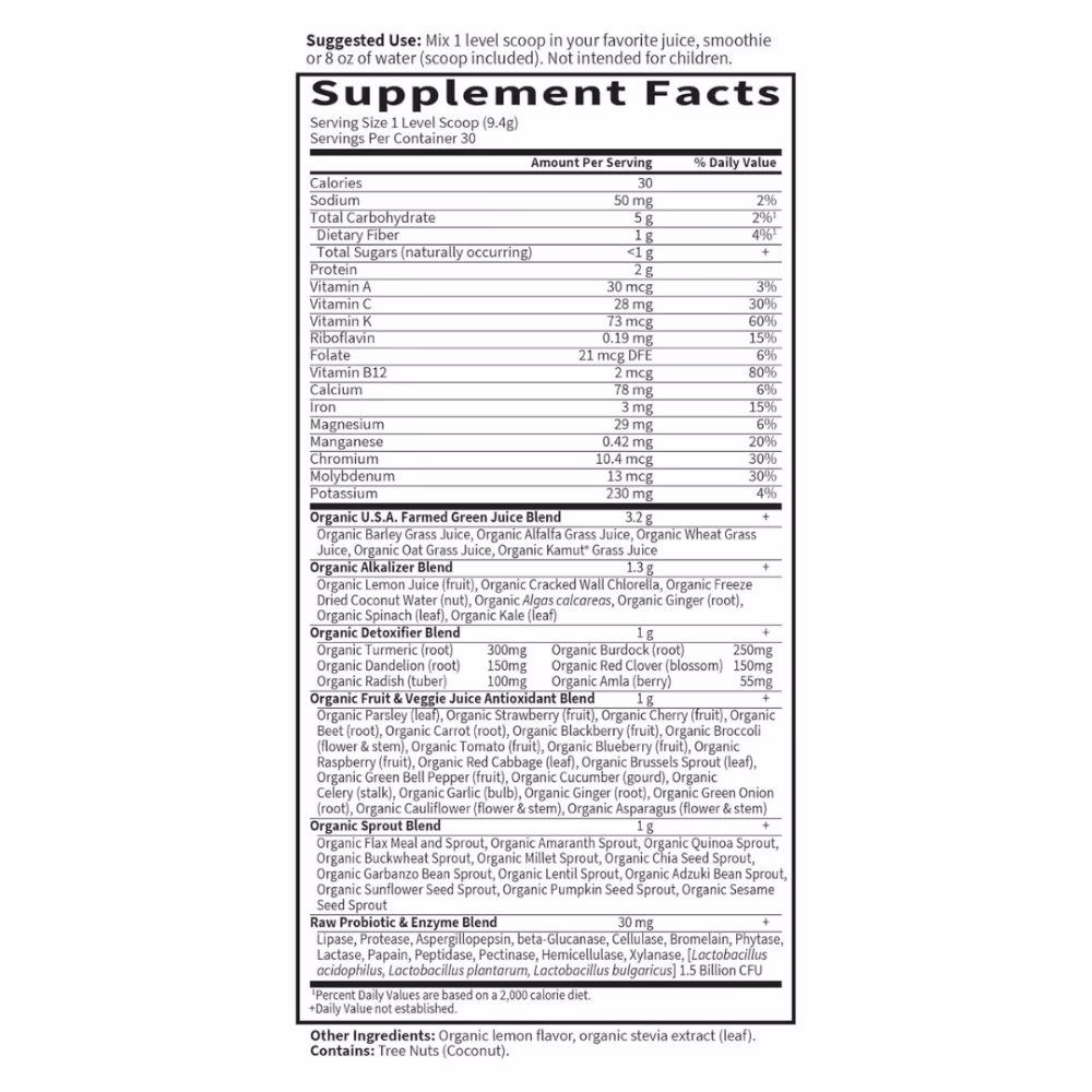 Garden of Life Raw Organic Alkalizer & Detoxifier Powder 30 Servings 2