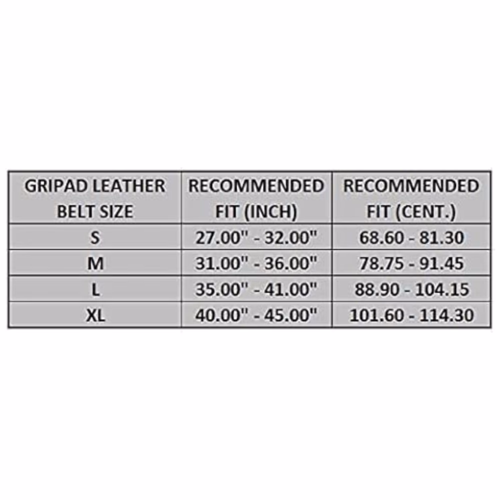 Gripad Leather Weightlifting Belt - Black and White - Large 2
