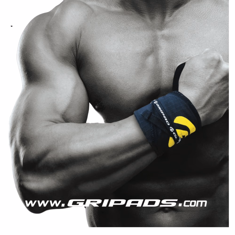 Gripad Wrist Support Crossfit Wrist Wraps - Black and Blue 3