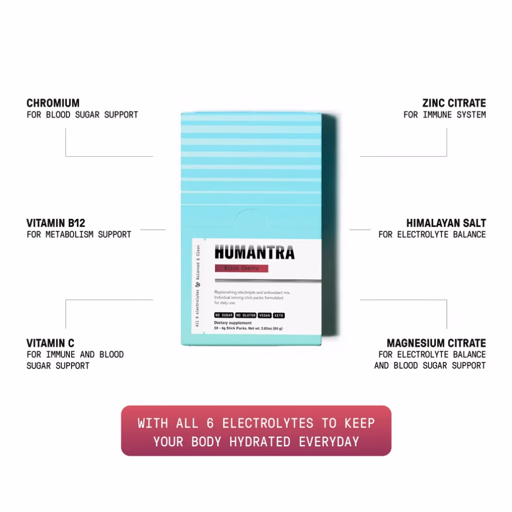 Humantra Electrolyte Powder Black Cherry - 20 Sachets 3