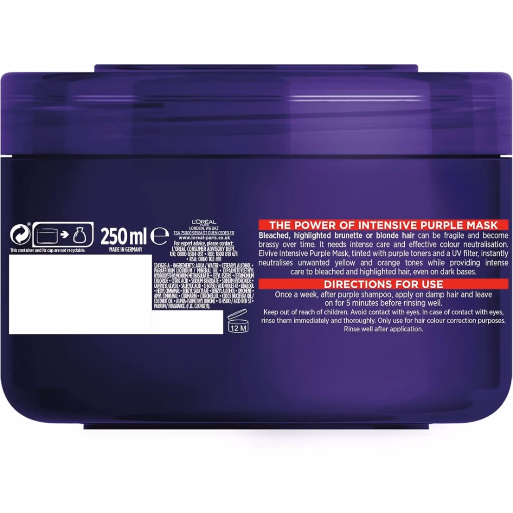 Loreal Elvive Intensive Purple Mask 250ml 3