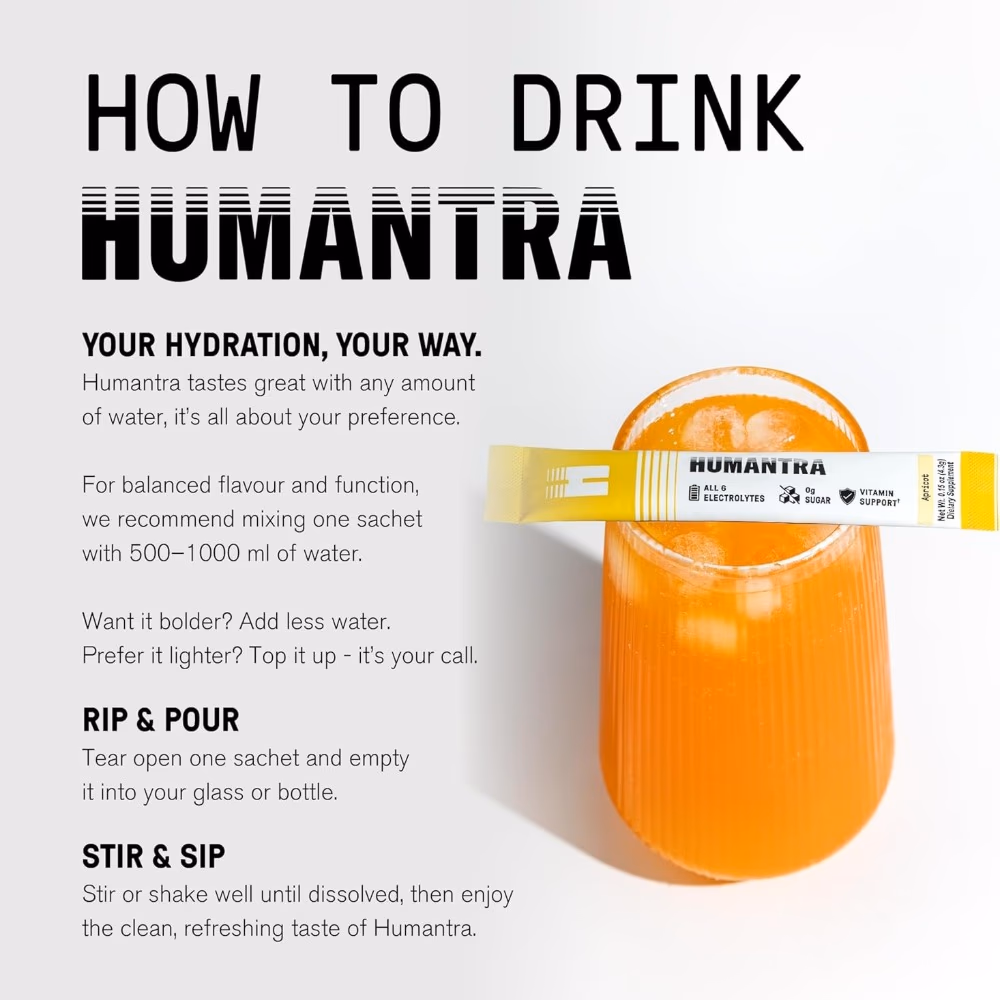 Humantra Electrolyte Powder Apricot- 20 Sachets 3