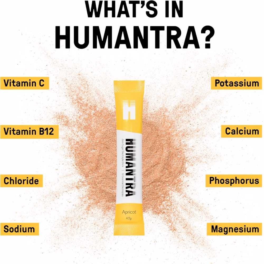 Humantra Electrolyte Powder Apricot- 20 Sachets 4