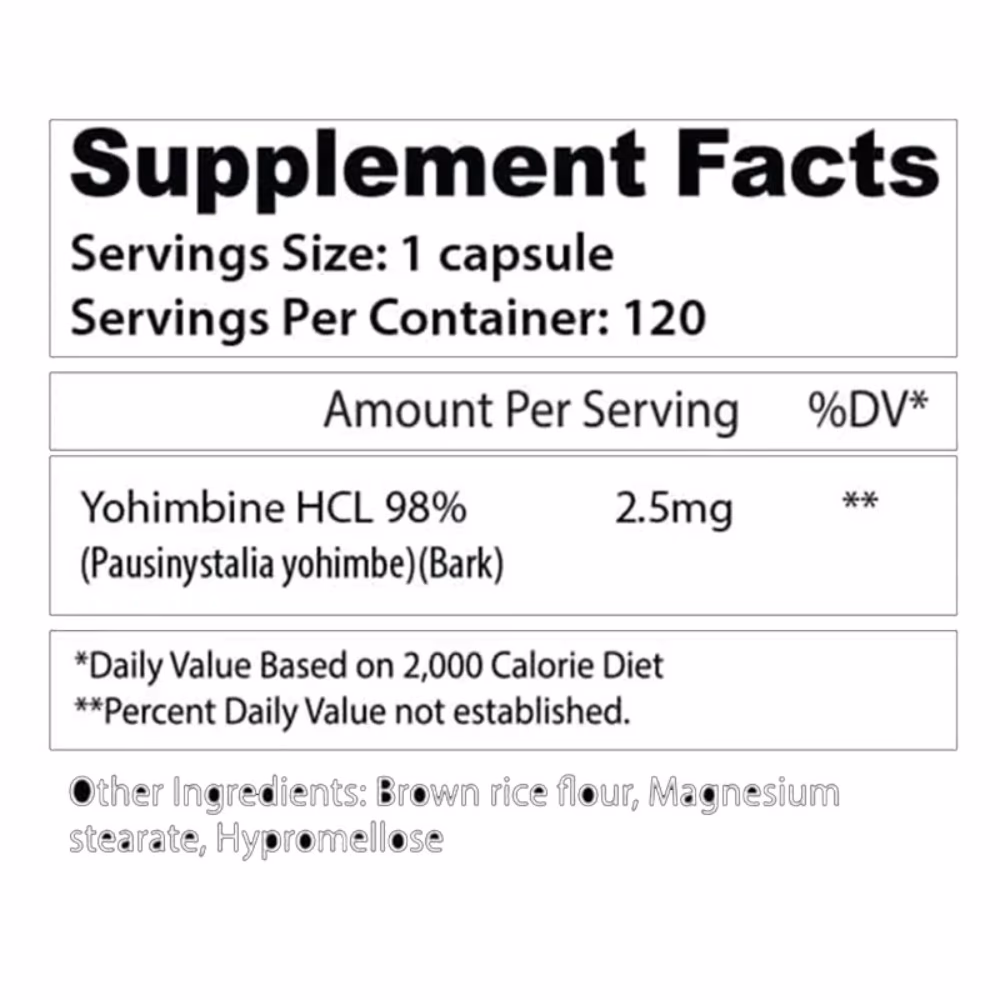 Insane Labz Yohimbine HCL – 120 Capsules | Fat Burner & Energy Support for Metabolism, Focus & Performance 2