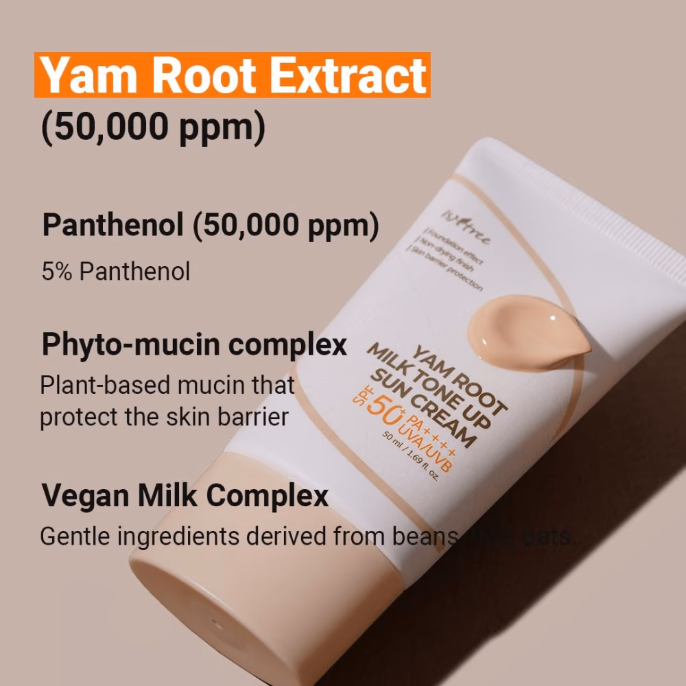 Isntree Yam Root Milk Tone Up Sun Cream SPF50+ 50ml 3