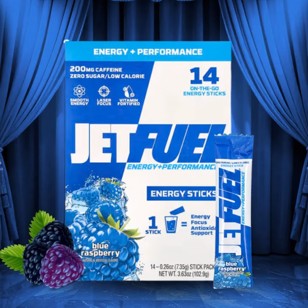 JetFuel Energy Sticks Blue Raspberry - 14 Sachets  4