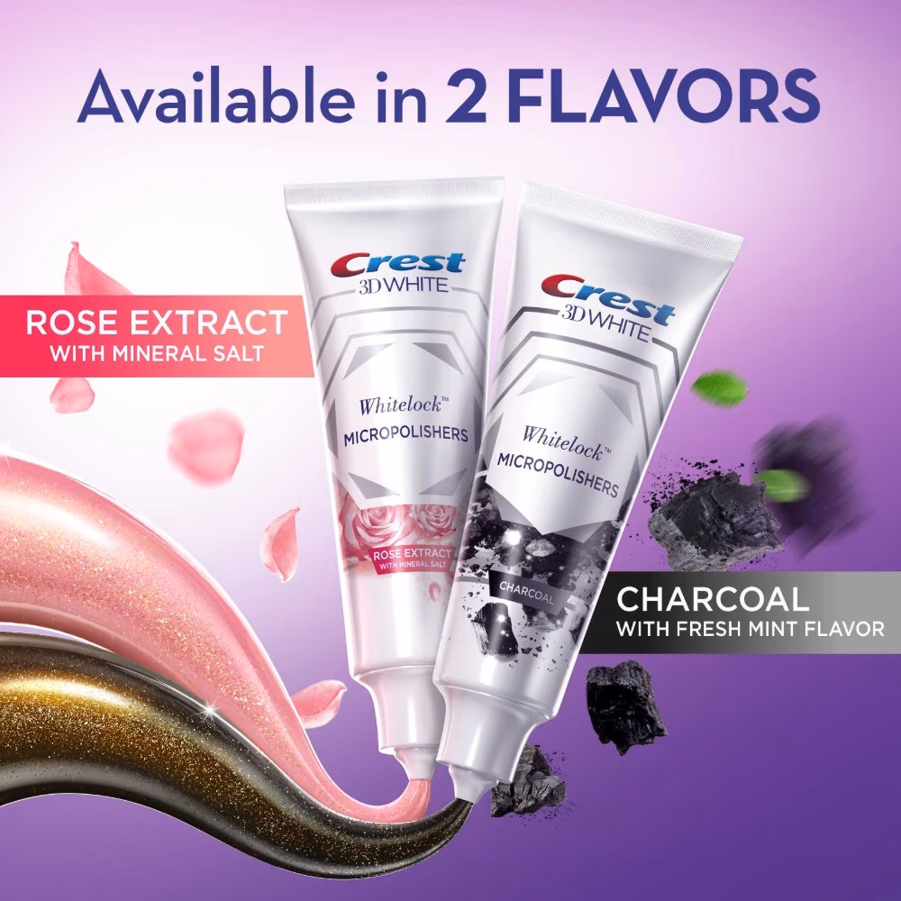Crest 3D White Micropolishers Toothpaste Rose 88ML 2