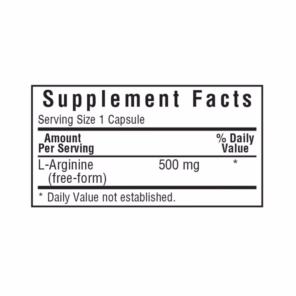 Bluebonnet L Arginine 500mg 100 Veg Caps 2