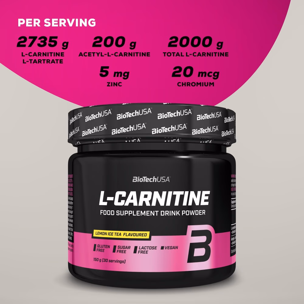 BioTechUSA L-Carnitine Powder Lemon Ice Tea 150g: Flavoured L-Carnitine for Fat Metabolism & Energy Support 2