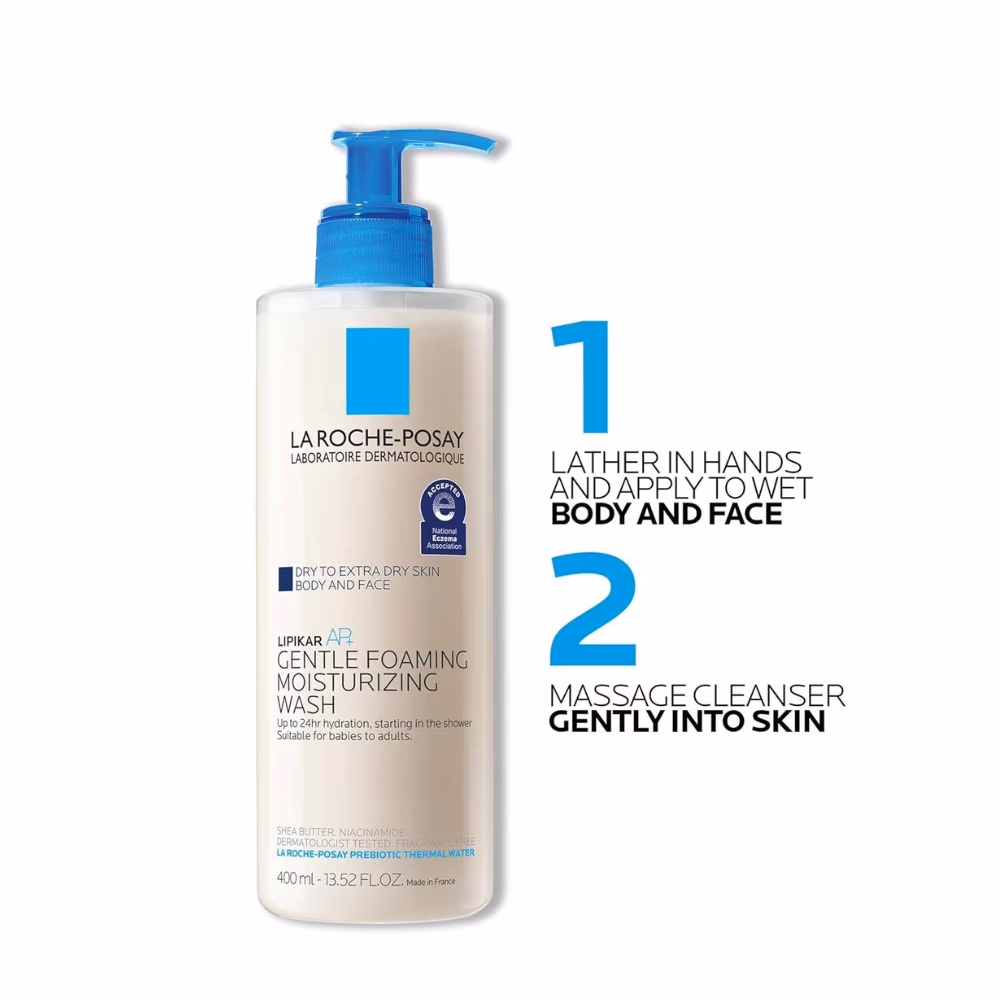 La Roche Posay Lipikar AP+ Gentle Foaming Moisturizing Wash (400ml)  3