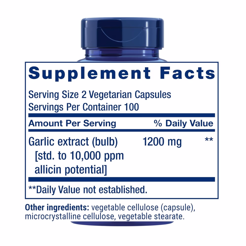 Life Extension Optimized Garlic 200 Vegetarian Capsules 2