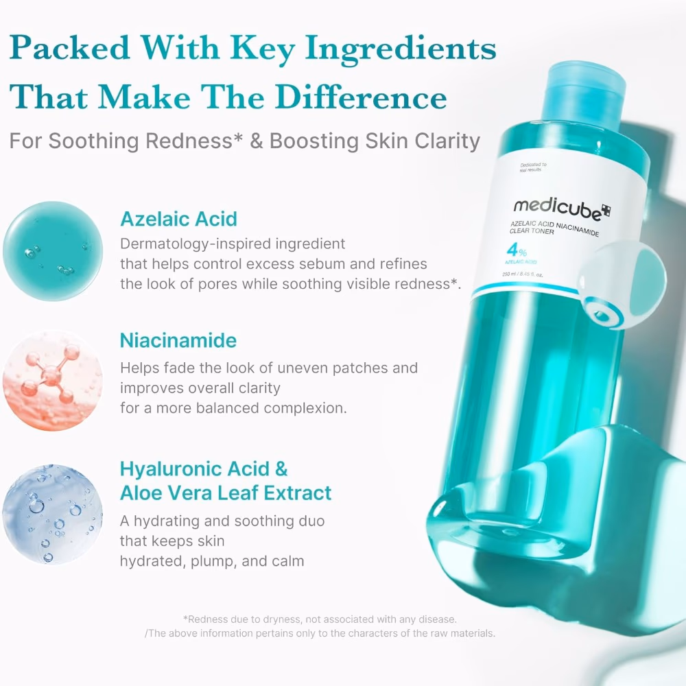 Medicube 4% Azelaic Niacinamide Clear Toner 250ml 3