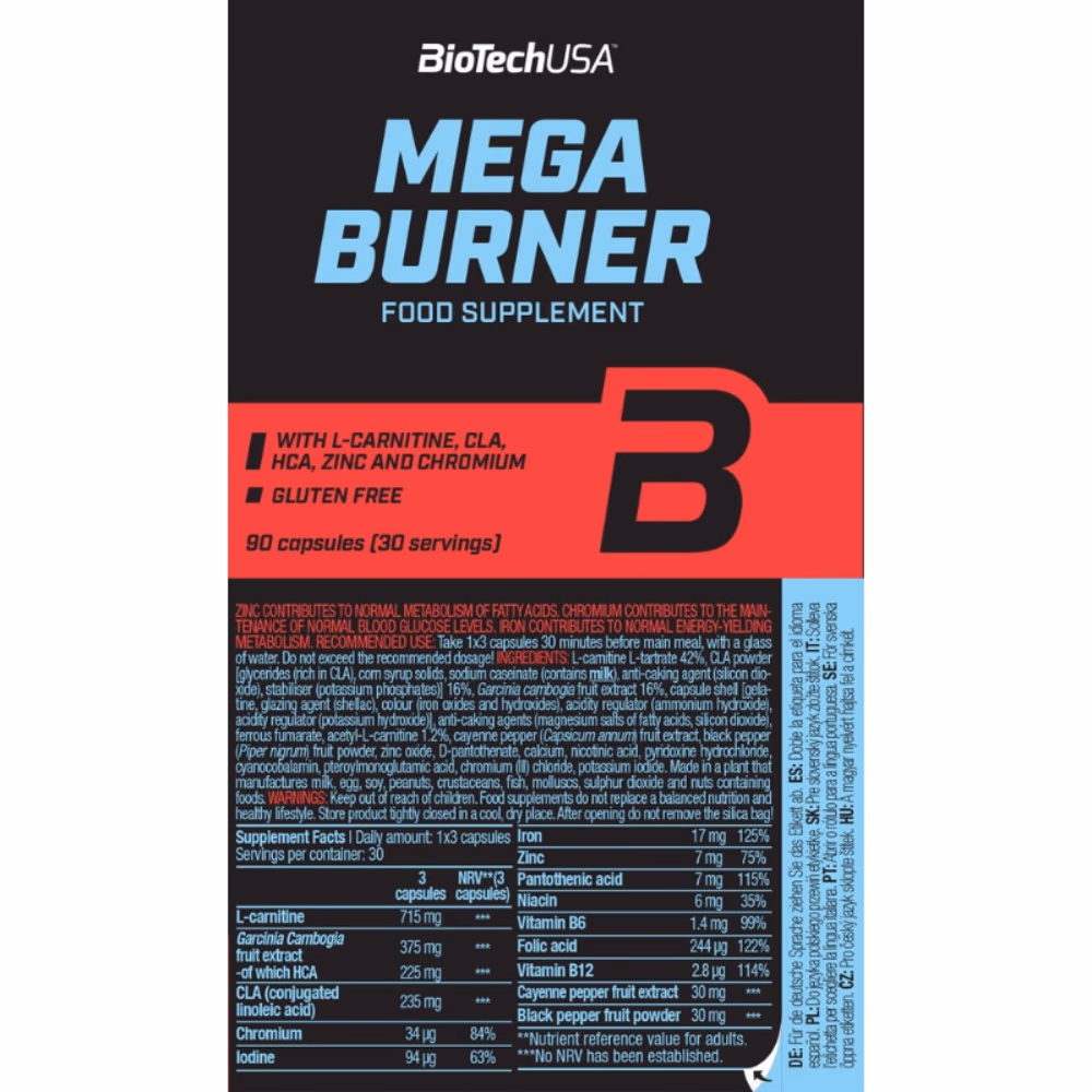 BioTechUSA Mega Burner 90 Capsules: Thermogenic Formula for Weight Management & Fat Metabolism 5