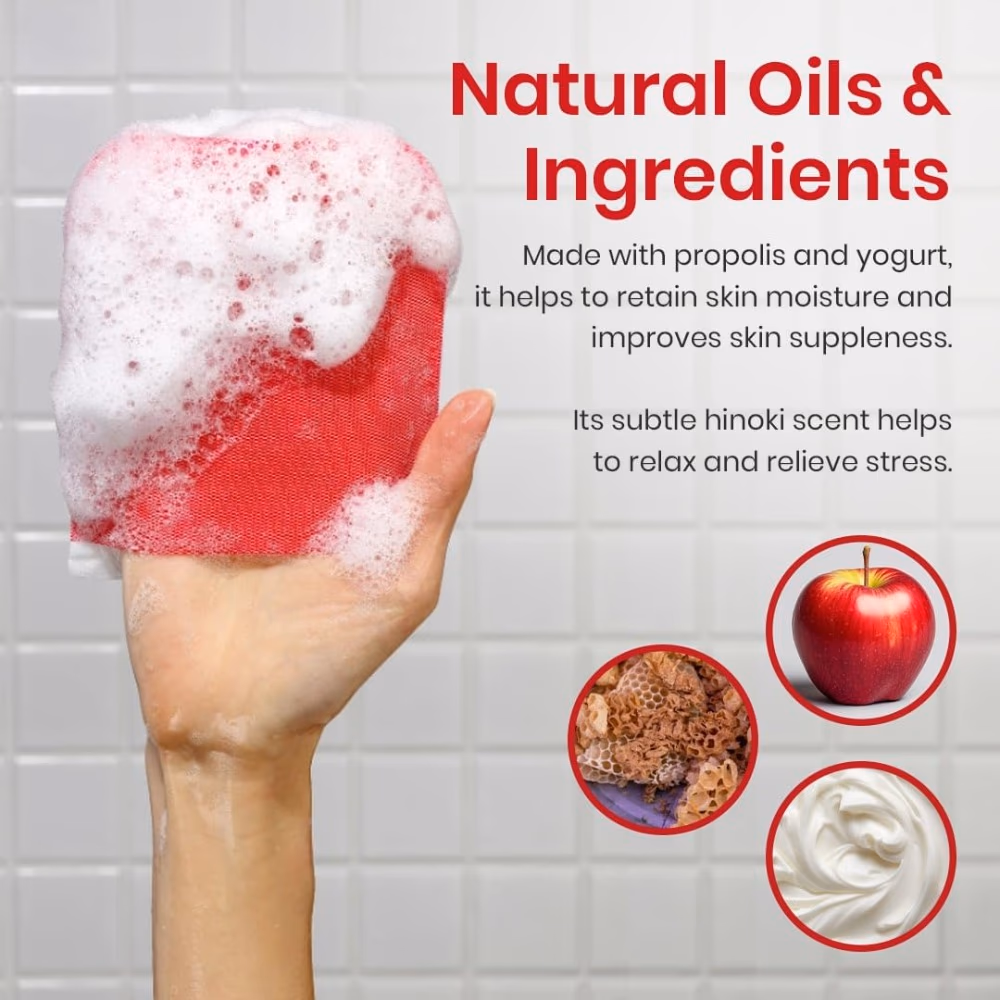 Moms Bath Recipe Body Peeling Pad Red – 25ml x 8 Pads | Exfoliating & Brightening Body Treatment Pads 4