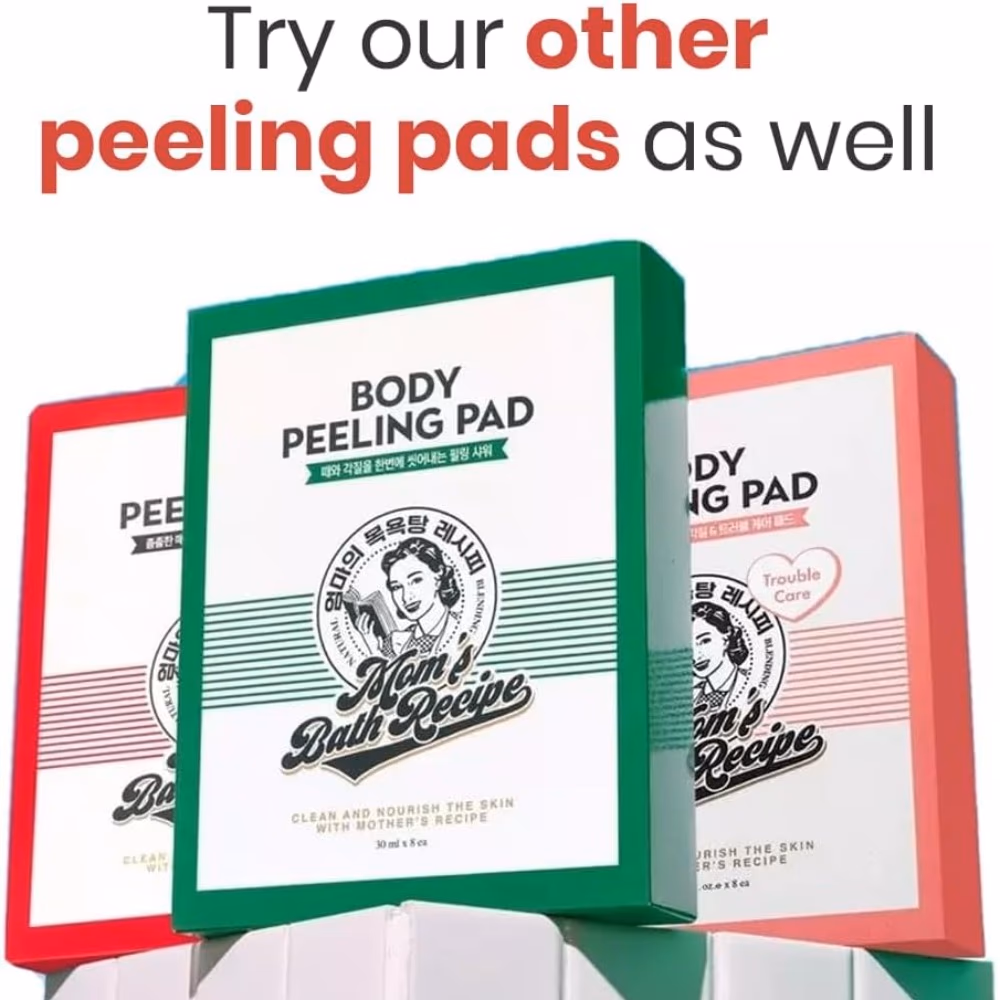 Moms Bath Recipe Body Peeling Pad Red – 25ml x 8 Pads | Exfoliating & Brightening Body Treatment Pads 3