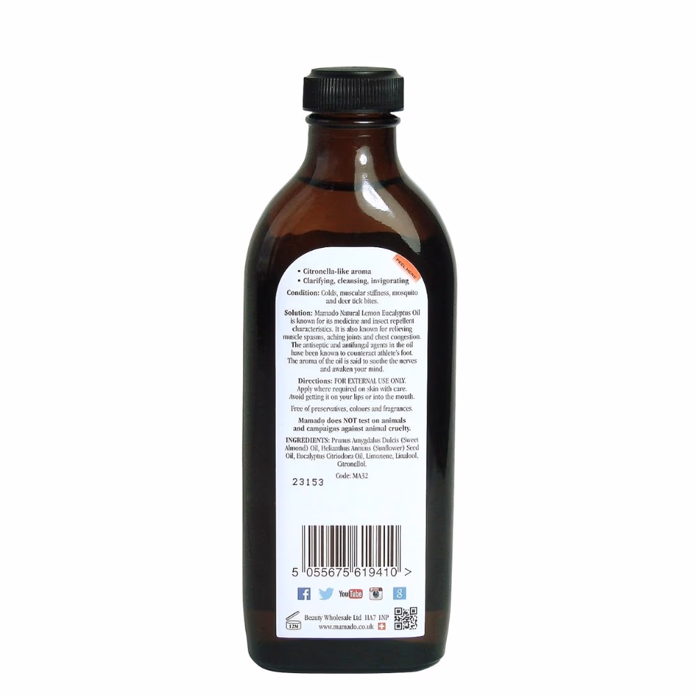 Mamado Natural Lemon Eucalyptus Oil (150ml)  2