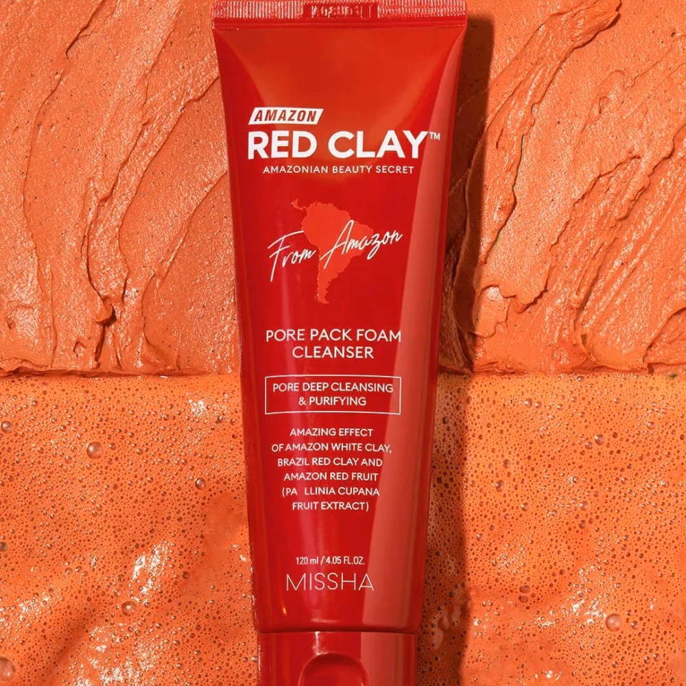 Missha Amazon Red Clay Pore Foam Cleanser 120ml 3
