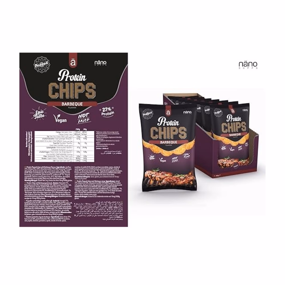 Nano Supps Protein Chips  BBQ Flavor  40g 2