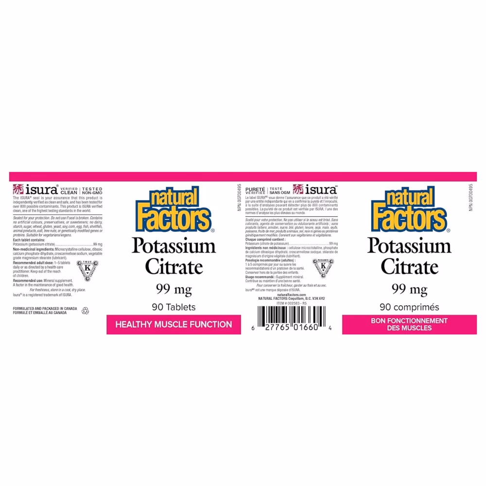 Natural Factors Potassium 99mg 90s 2
