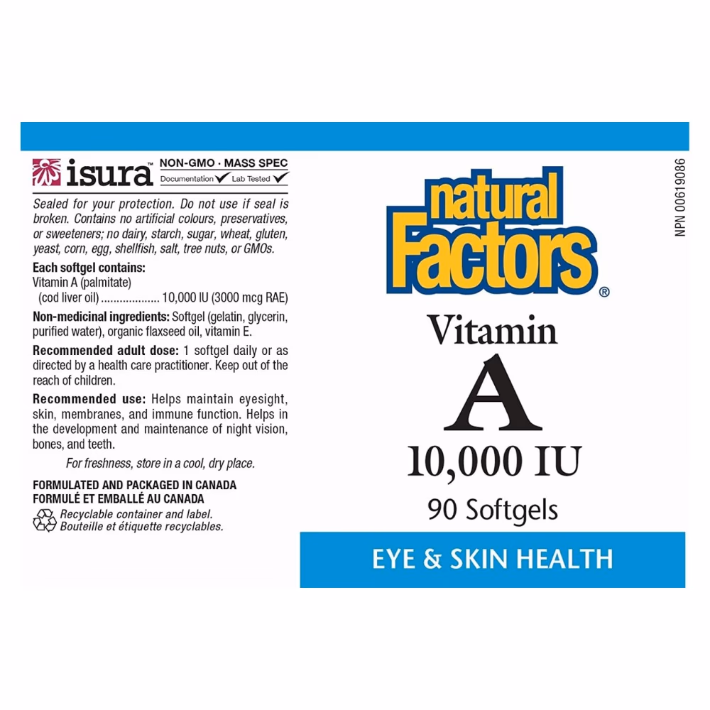 Natural Factors Vitamin A 10,000 IU 90s 2