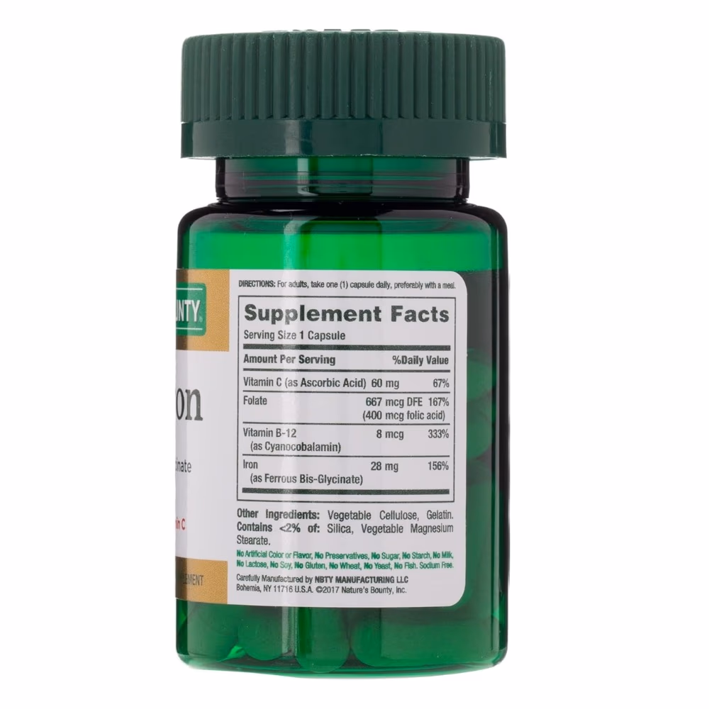 Nature's Bounty Easy Iron 28mg 30 Softgels 2