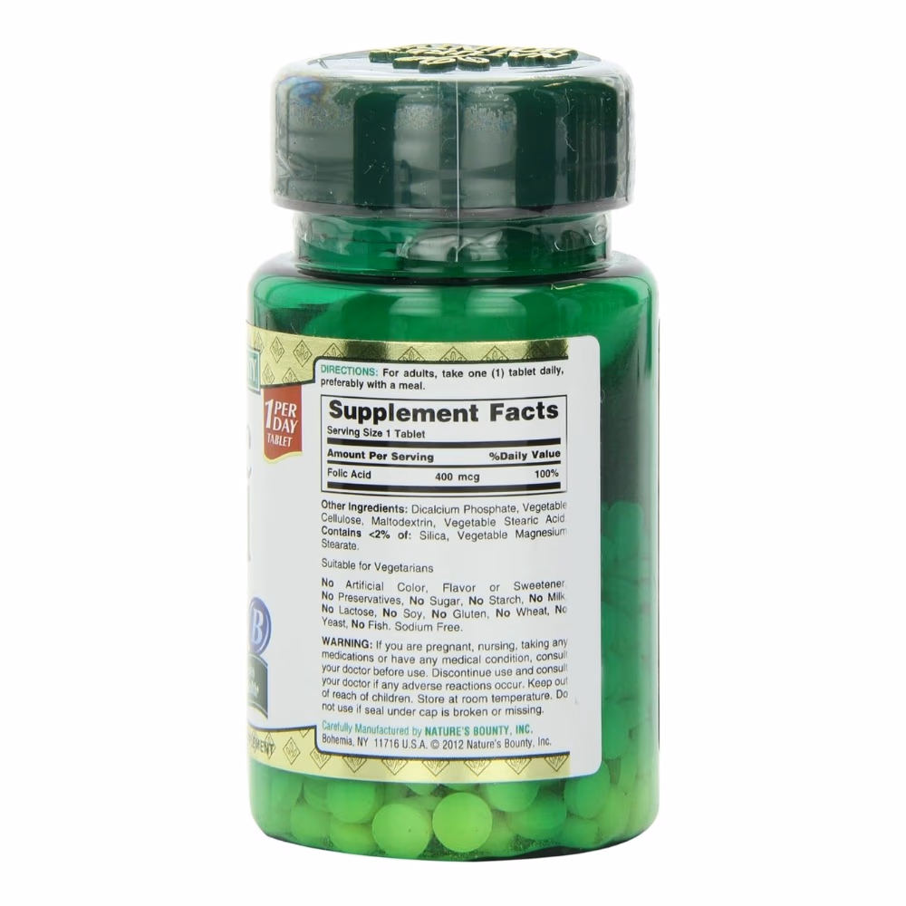 Nature’s Bounty Folic Acid 400mcg 250 Tablets  2