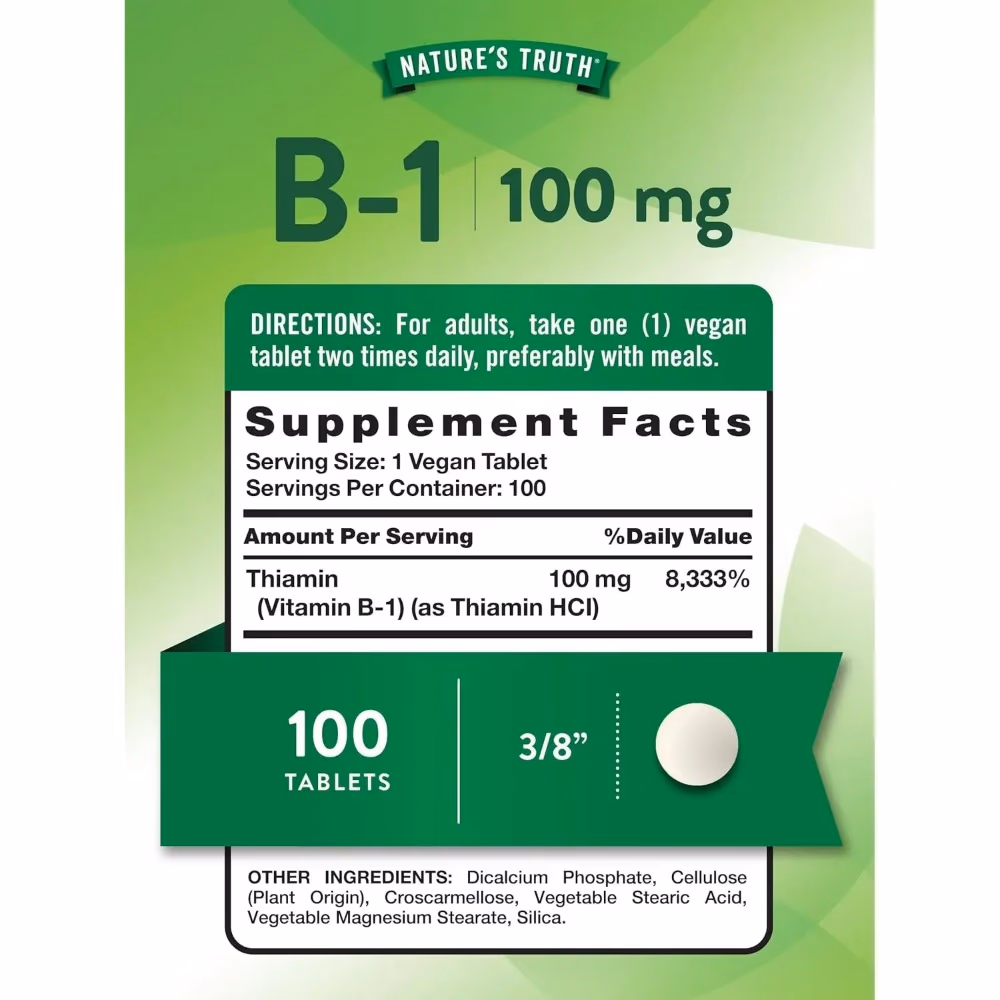 Natures Truth B-1 100Mg - 100 Tablets 4