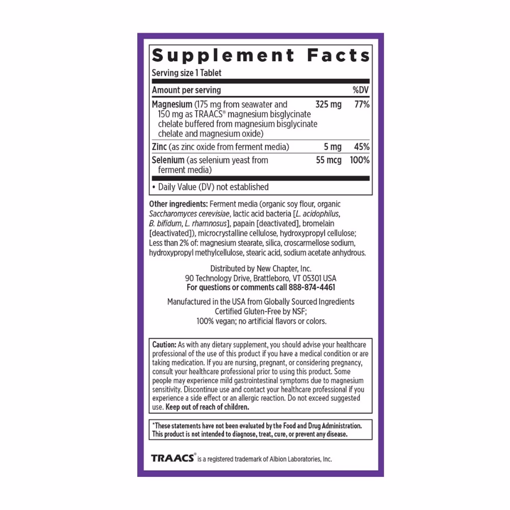 New Chapter Magnesium + Selenium & Zinc - 30tablets 2