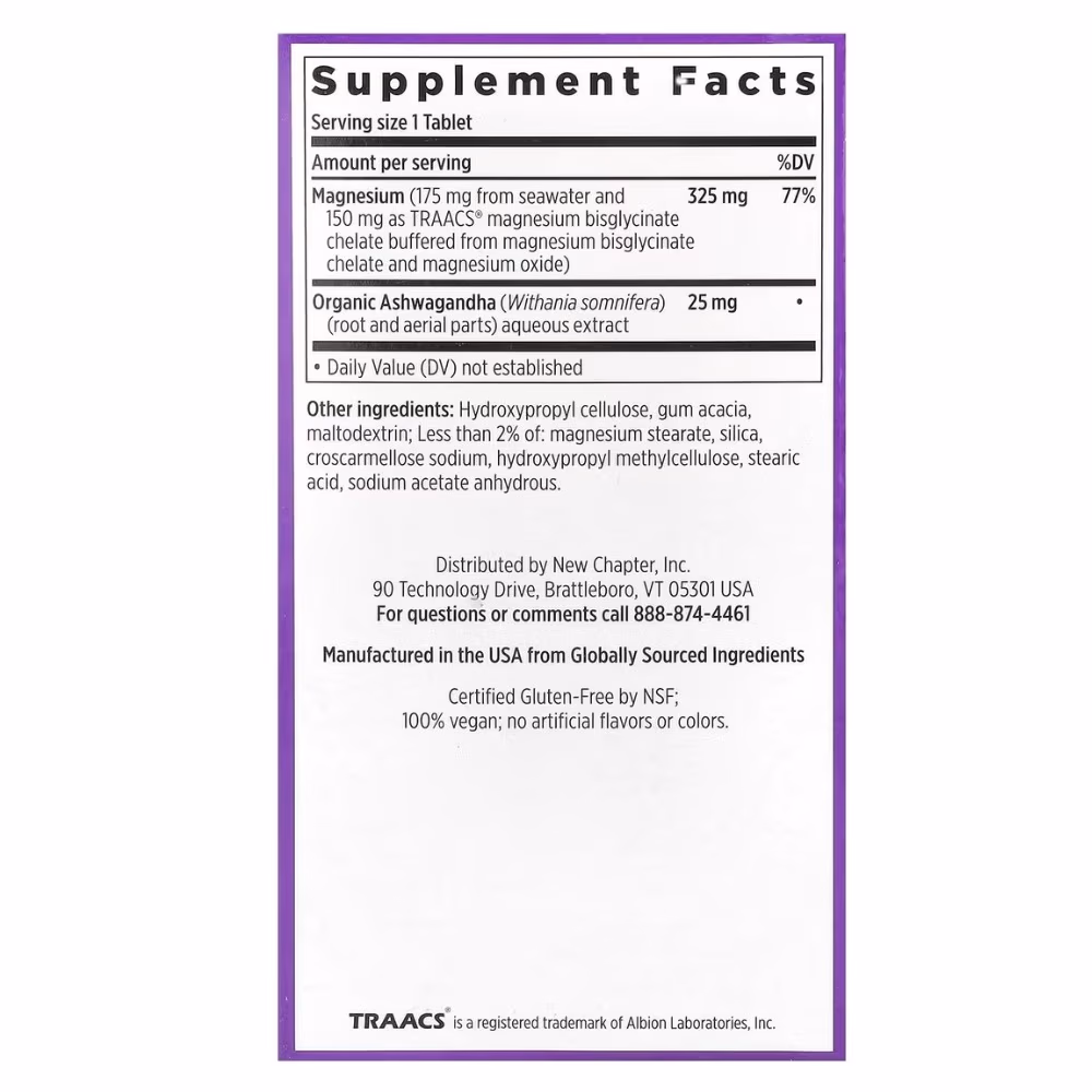 New Chapter Magnesium Ashwagandha 60 Tablets 3