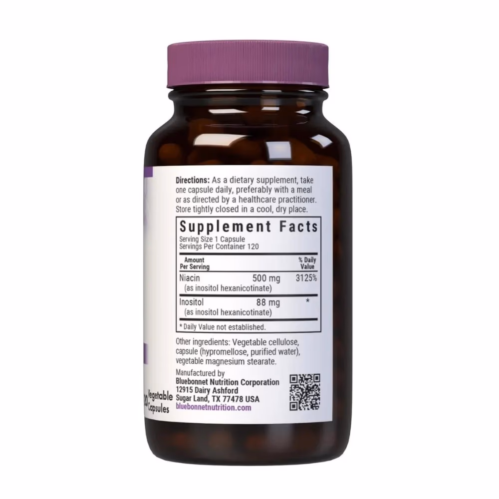 Bluebonnet Flush-Free Niacin 500mg 120 Veg Caps 2