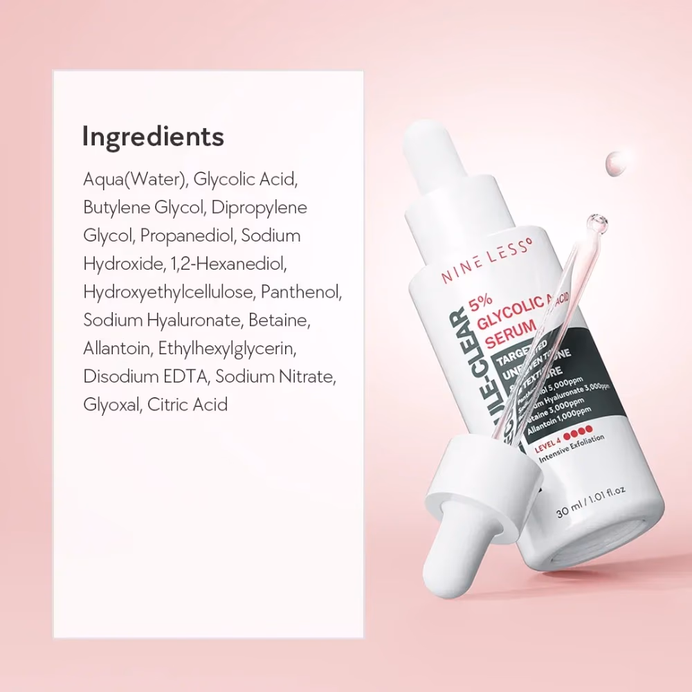 Nineless 5% Glycolic Acid Serum 30 ml 3