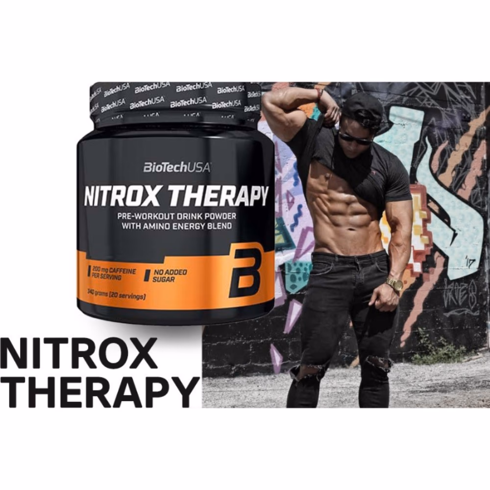 BioTechUSA Nitrox Therapy Grape 340g: Pre-Workout Formula for Pump, Focus & Performance 5