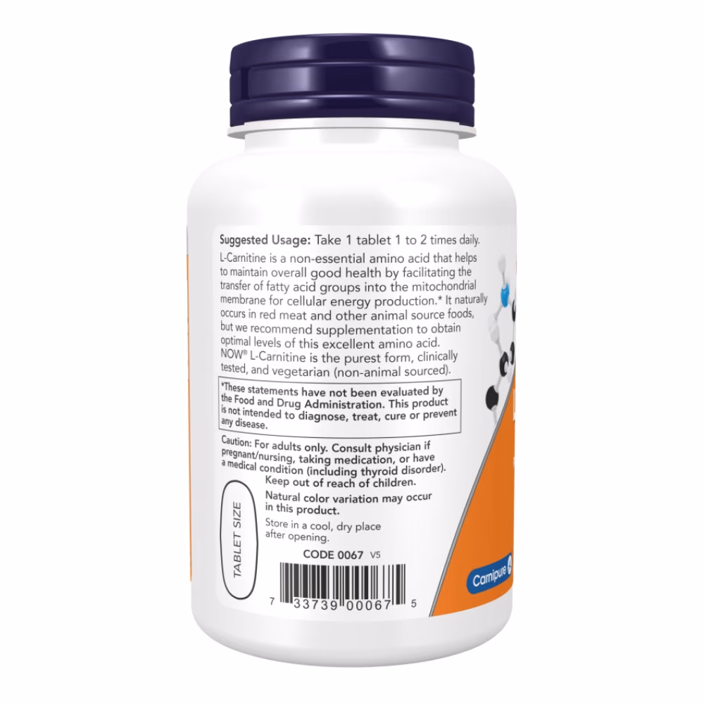 Now L-Carnitine 1000mg 100 Tabs 2
